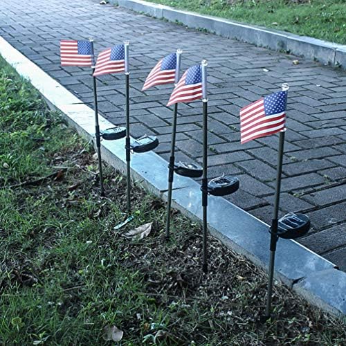 Nuobesty LED solarna travna lagana američka zastava u prizemlju staza staza na otvorenom lampica za