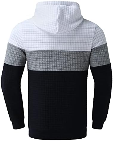 ZDFER muški duksevi duksevi plairani pulover ugodno casual sim sportski pogled na kapuljač s kapuljačom patchwork