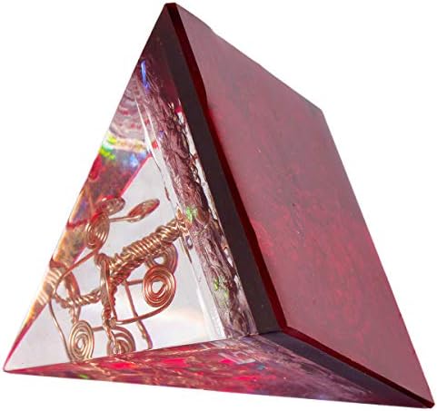 MookaiteCork rock kvarc Kristalna piramida sa bakrenom stablom života, liječenje kristala orgonita za meditaciju za zaštitu joga energetskih generatora, crvena