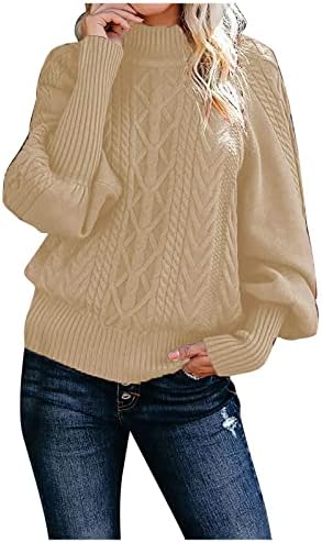 NOKMOPO Dukserica za žene Ženska modna ležerna duksera sa čvrstim bojama postavila se okrugli vrat topli džemper sa dugim rukavima