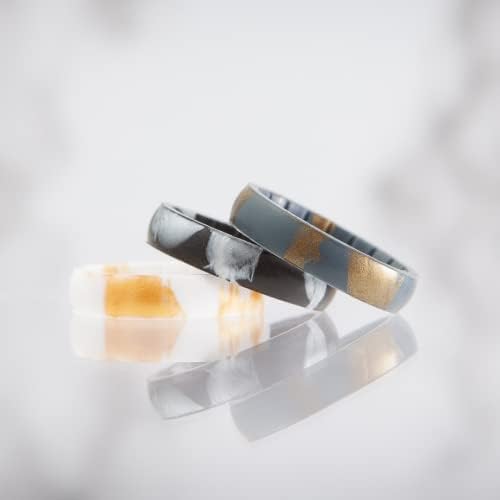 Enso prstenovi ručno izrađeni tanki silikonski prsten-udoban i fleksibilan dizajn-širine 4,3 mm, debljine