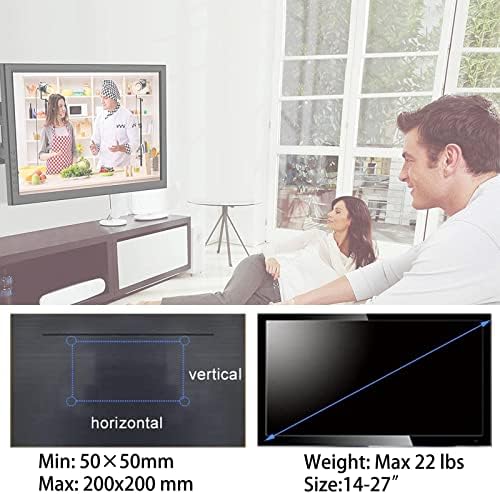 WKLSRHBD TV Zidni nosač za većinu 14-27 inča LED, LCD monitor i plazma televizori, Max Vesa 200x200mm,
