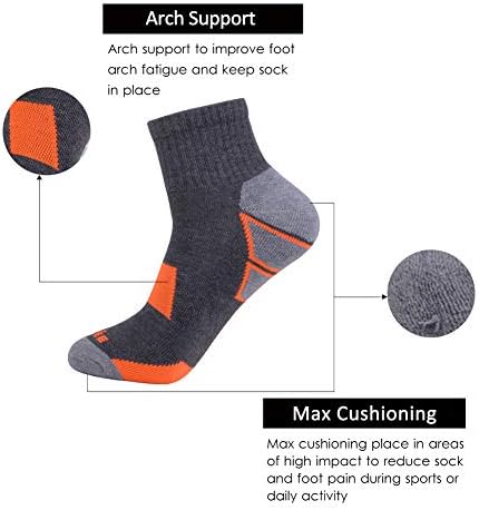 Joynée muške 6 pakovanja atletske performanse jastuk za trčanje čarape