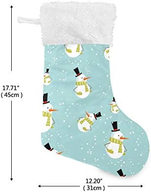 Alaza Božićne čarape Slatki crtani božićni snjegović Classic Personalizirani veliki ukrasi za čarape za obiteljski