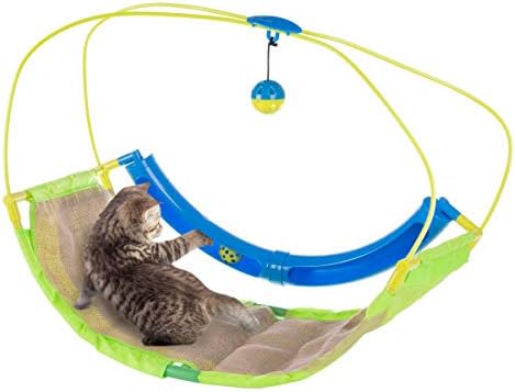 Petmaker interaktivna mačka za ljuljanje mat za ljuljanje mat-ljuljačka stanice sa sisalnim prostorom za grebanje, viseći igračku, kotrljajuća kugla za mačke i mačiće