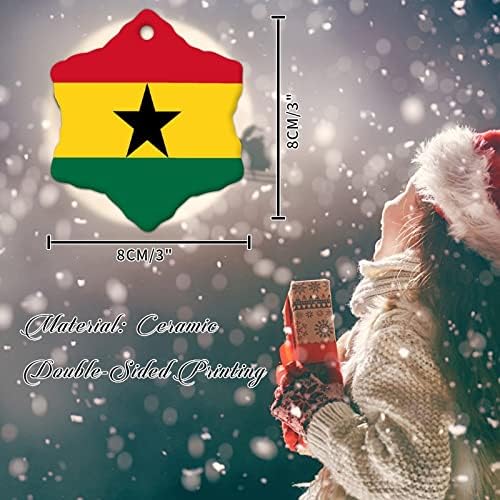 Gana keramički Božićni ukrasi Gana Zastava Božićni ukrasi nacionalna zastava zemlja suvenir grad poklon Božićni