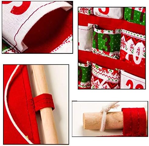 Advent Calendar Božić odbrojavanje tkanina džepovi Božić viseći ukrasi ukras za dom 24 dana odbrojavanje kalendar