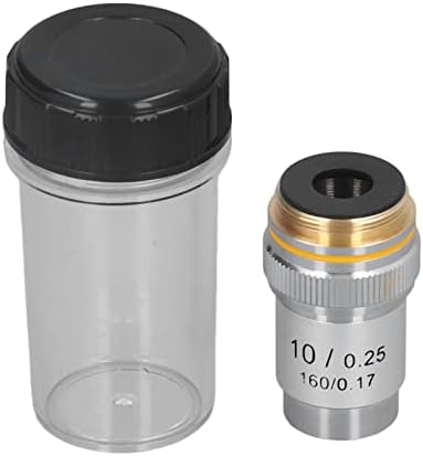 Objektiv, 10x mikroskop Akromatsko sočivo mesing hrom 0,3 na radnoj udaljenosti za složene mikroskope, sočiva