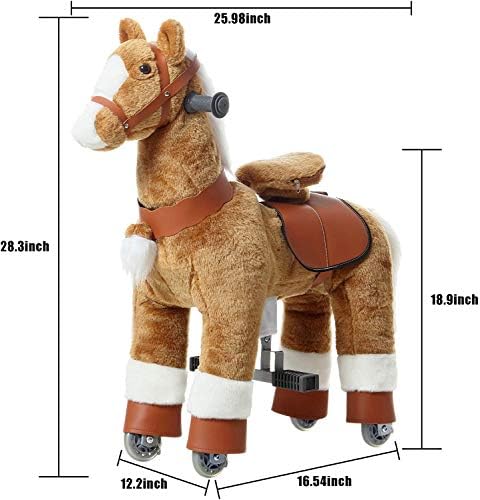 PONYEEHAW Ride on Horse Toys, Kids Riding Horse Toys Ride on Toys for 3-6 Years, Premium Plush Animals