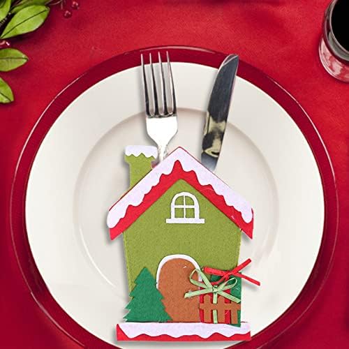 DBYLXMN Božić Mini viljuška pribor za jelo torba dekoracija Tabela dekor Set Za Party večera