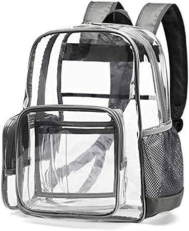 Kabanmate Clear Backpack, teški prozirni ruksak pogledajte putem UNI točke Bookbag College, siva