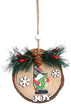 Garland Mantle kuke bez lica bez lica sa drvenim božićnim drvcem mali privjesak Božićni ukras privjesak na drvenim znakom