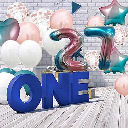 27. rođendan balon 27. rođendan ukrasi Rainbow 27 baloni Happy 27. rođendanska zabava broj 27 folija mylar baloni Latex balonski pokloni za djevojčice, dječake, žene, muškarce