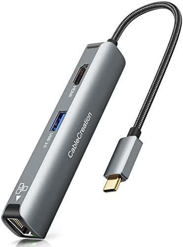 CABLECreation 5-in-1 USB C čvorište i 3,5 mm produžni kabel za slušalice