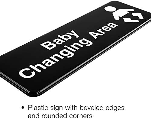 Excely Global Products Promjena dječjeg stanice MIST: jednostavan za montiranje informativnog plastičnog znaka sa simbolima 9x3, pakovanje od 3