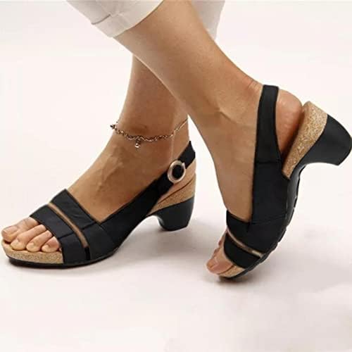 RBCulf Ženske sandale Dressy Ljetni seksi elegantes plus veličina Chunky Heel Sandale Business Casual Sandals