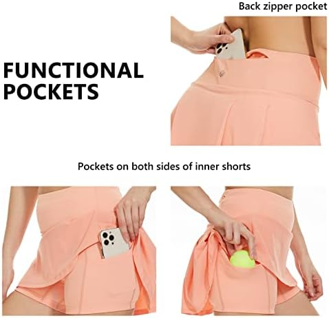 Lightbare suknje za tenis za žene sa džepovima za žene sa džepovima High Scaped Athletic Golf