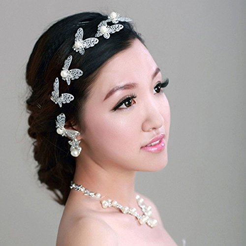yueton paket od 20 leptir bisernih kristalnih igala za kosu Bride Headwear Hair Accessories