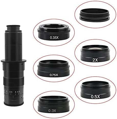 Gfonix mikroskop adapter 0,7x 0,5x 2,0x Barlow pomoćni objektiv stakla za 10A 180x 300x c-mount sočivo industrija video mikroskop kamere 42 mm mikroskop pribor