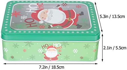 Angoily 2kom Božić kolačić limenke sa poklopcima za poklon davanje, Jelka i Santa Claus štampani pravougaoni