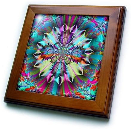 3dRose ft_118499_1 svijetli šareni fraktalni Kaliedescope Mandala apstraktna digitalna umjetnička uokvirena