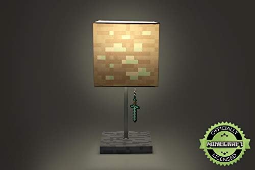 Minecraft Diamond Ore Block LED lampa sa 3D izvlačenjem dijamantskog mača | 14-inčna lampa