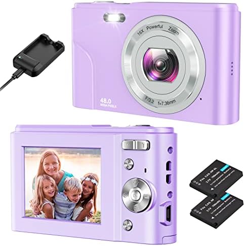 Digitalna kamera, HUMIDIER FHD 1080p 36mp 16x digitalni zum Mini vlogging Video Kamera sa punjačem baterije, kompaktne prenosive kamere za usmjeravanje i snimanje za djecu,tinejdžere, početnike
