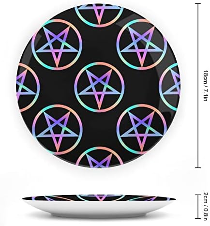 Čarobna svijetla pentagrama keramička dekorativna ploča sa ekran štandom viseći prilagođeni godišnjički vjenčani