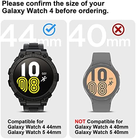 Gelishi kompatibilan sa Galaxy Watctu 5, Galaxy Watch 4 trake sa futrolom 44mm Muškarci Žene, Robusni zaštitni