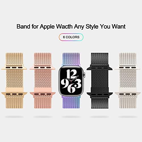 Magnetni satovi od nehrđajućeg čelika Kompatibilni sa Apple Watch Band 38/45 / 41mm, podesivi metalni trake