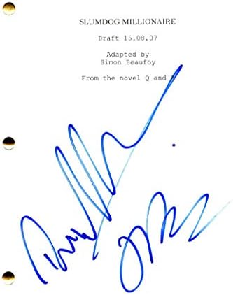 Dev Patel & Freida Pinto potpisan autogram - Slumdog Milioner Cijeli filmski scenarij - Danny Boyle, Anil Kapoor,