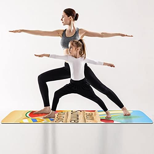 Debela neklizajuća Vježba & amp; fitnes 1/4 prostirka za jogu sa elementima ljetne plaže Print za