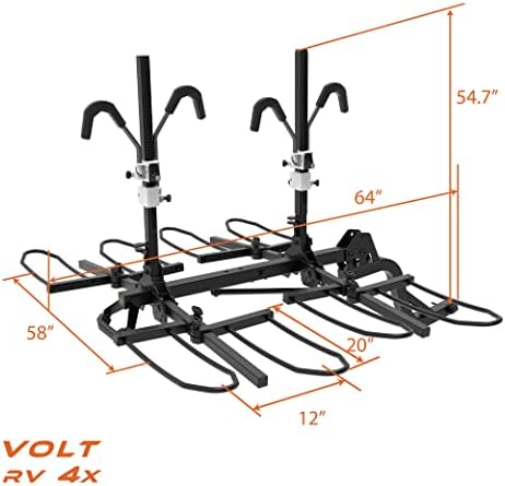 HYPERAX Special Combo-Volt RV 4X sa čeličnim kablom za zaključavanje-RV odobren sa kukom 2 e Nosač nosača za bicikle za RV,kamper, kamper