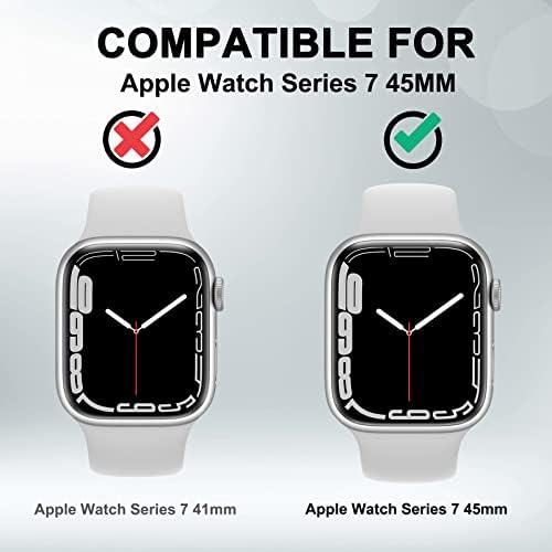 Orzero kompatibilan za Apple Watch seriju 7 45 mm zaštitnik ekrana, cijelo tijelo PC + staklo