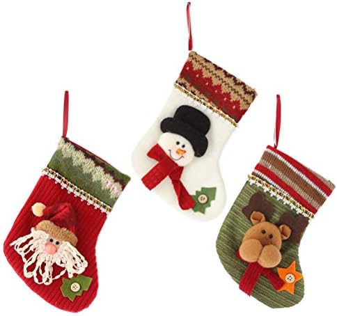 Bestsport 3pcs Božićne čarape igračke čarape bombone čarape pokloni torba božićno drvce visi xmas ukras santa claus snjegovinski jelen božićni ukras