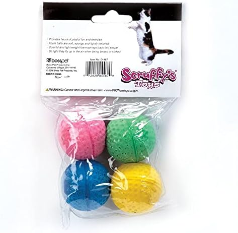 Boss Pet 04467 Scruff's Colorful Kitty Springy Foam spužvaste kugle , višebojne