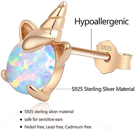 Naušnice od ružičastog zlata za djevojčice, hipoalergene naušnice od srebra S925 Arskro Fire