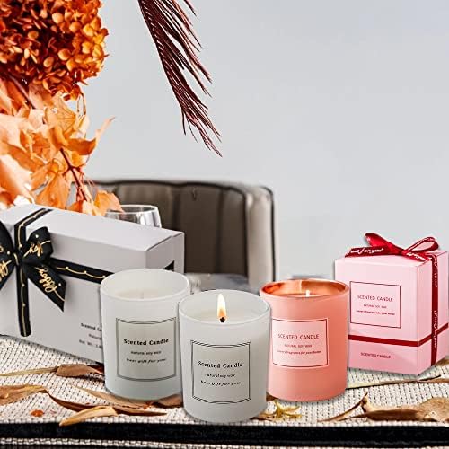 Jifoow set od 3 mirisne poklon za žene i muškarce, prirodna set svijeće sojine aromaterapijske svijeće, uključuju 2x3.9oz i staklene sve svijeće od 1x5oz, za dan majke, rođendan, dan zaljubljenih