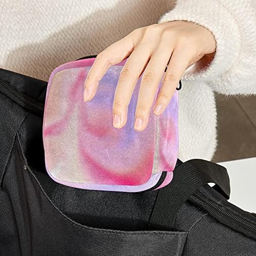 Oryuekan sanitarne torba za pohranu sa salvetama, prijenosna torba za žene za žene Djevojke Menstrualne torbice za menstruaciju, ružičasti apstraktni minimalistički mramorni uzorak