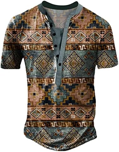 Proljeće ljeto 3d štampanje Casual Digitalni ovratnik stalak Muška bluza Retro rukav kratki Top modni i muški