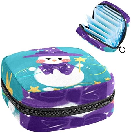 ORYUEKAN torba za čuvanje higijenskih uložaka, torbica za menstrualne čašice prijenosni higijenski ulošci za pohranu ženske menstruacijske torbe za tinejdžerke Žene dame, Lovely Snowman Božić