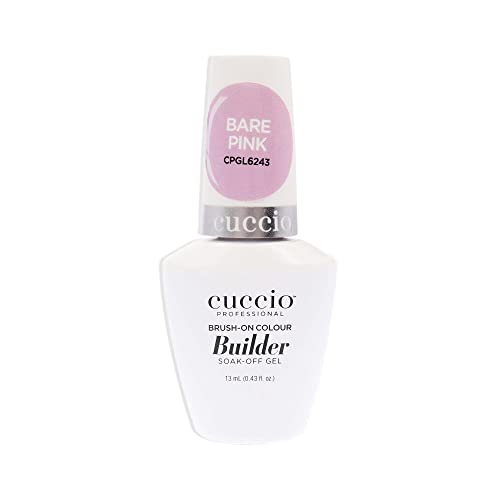 Cuccio Pro Brush-On Color Builder Soak-Off Gel-kalcijum obogaćen-Easy Brush-On-Perfect Light Color-ojačajte, izgradite, oblikujte i produžite prirodni nokat-Naked Pink-0.43 oz lak za nokte