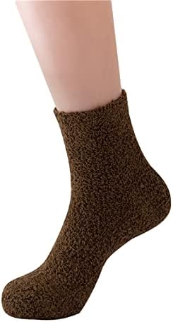 Zimske jednobojne pletene plišane tople čarape kućne čarape srednje čarape sa cevima čvrste čarape