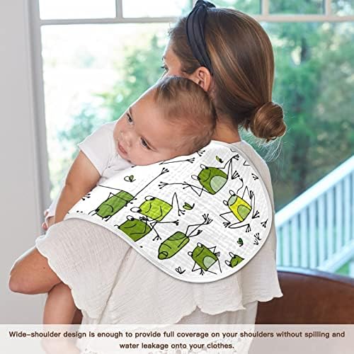 Yyzzh smiješna žaba uzorak životinja muslin burp krpe za bebe 2 pakovanje pamučne bačve krpe za dječaka