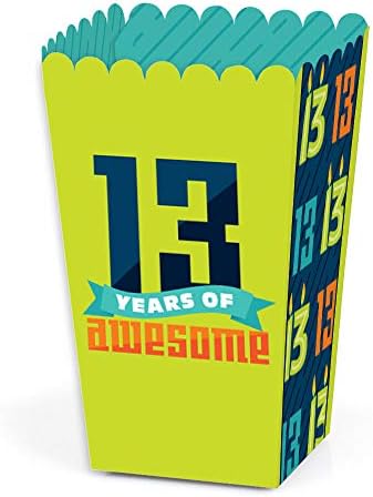 Velika tačka sreće momak 13. rođendan - Službena tinejdžerska rođendanska zabava Favorističke kutije za liječenje kokica - set od 12