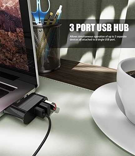 USB port Splitter, PANPEO 3 Port USB 2.0 ekspander Splitter [90°/180° stepeni rotirajući] za Laptop,