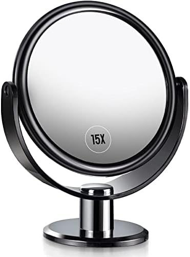 Mooqlizz ogledalo za uvećanje šminke, dvostrano ogledalo za Uvećanje 1x / 10x, crno