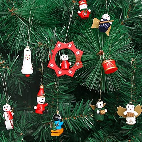 Božićni drveni mini santa snjegovinski privjesak radna površina malog božićnog drveća ukrasni dodaci rekviziraju figurine male