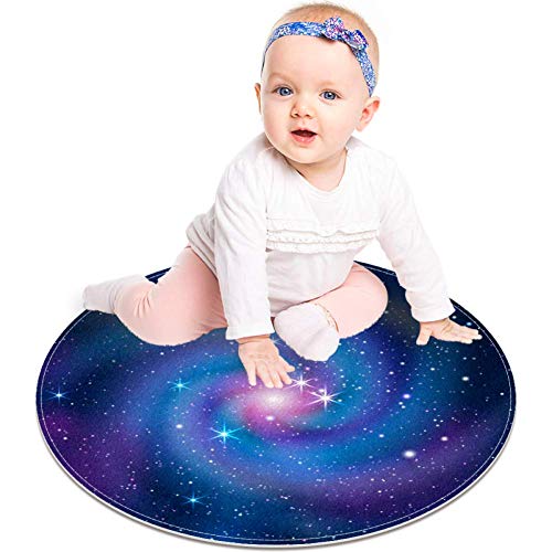 Galaxy šareni svemirski uzorak zvijezde, Neklizajući otirač 23,6 okrugli tepih tepisi tepisi za djecu spavaća soba Soba za igru soba za igru