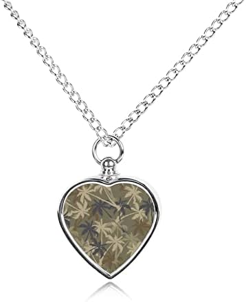 Palm Tree kamuflaža urna ogrlica srce srebrni urn urn privjesak nakit nakit za pepeo za kućne ljubimce